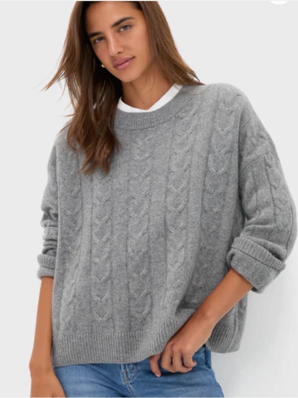 Tuckernuck Shadow Gray Cashmere Eloise Crewneck Sweater - XXL